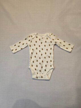 Baby Long Sleeve Monkey Print Bodysuit Size Confirm